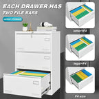 Metal Lateral 3 Drawer File Cabinet with Lock