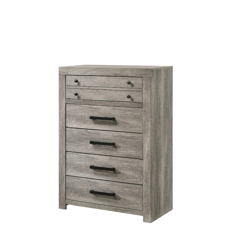 Perrine 6 Piece Gray Platform Bedroom Set