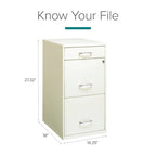 Space Solutions 18 Deep 3 -drawer Organizer File Cabinet, Off-White