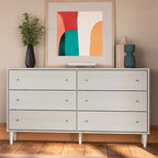 Mid-Century Modern 6-Drawer Solid Wood Dresser
