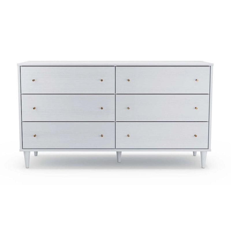 Mid-Century Modern 6-Drawer Solid Wood Dresser