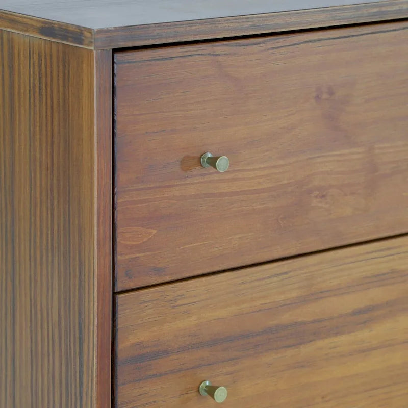 Mid-Century Modern 6-Drawer Solid Wood Dresser