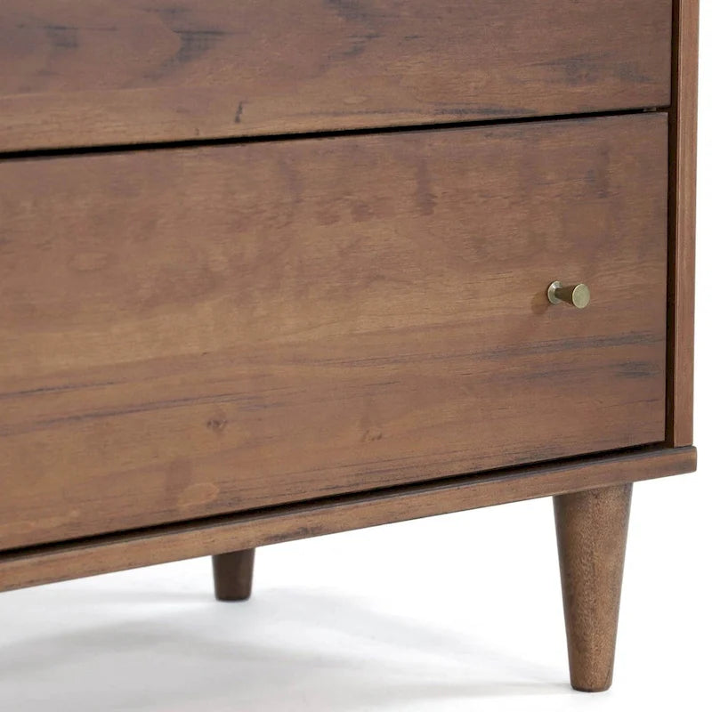 Mid-Century Modern 6-Drawer Solid Wood Dresser