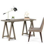 WYNDENHALL Hawkins SOLID WOOD Modern Industrial 56 inch Wide Writing Desk