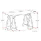 WYNDENHALL Hawkins SOLID WOOD Modern Industrial 56 inch Wide Writing Desk