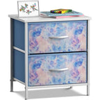 2 Drawer Bedside Nightstand End Table Bedroom Dresser, Pastel Colors