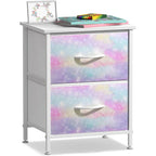 2 Drawer Bedside Nightstand End Table Bedroom Dresser, Pastel Colors