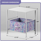 2 Drawer Bedside Nightstand End Table Bedroom Dresser, Pastel Colors
