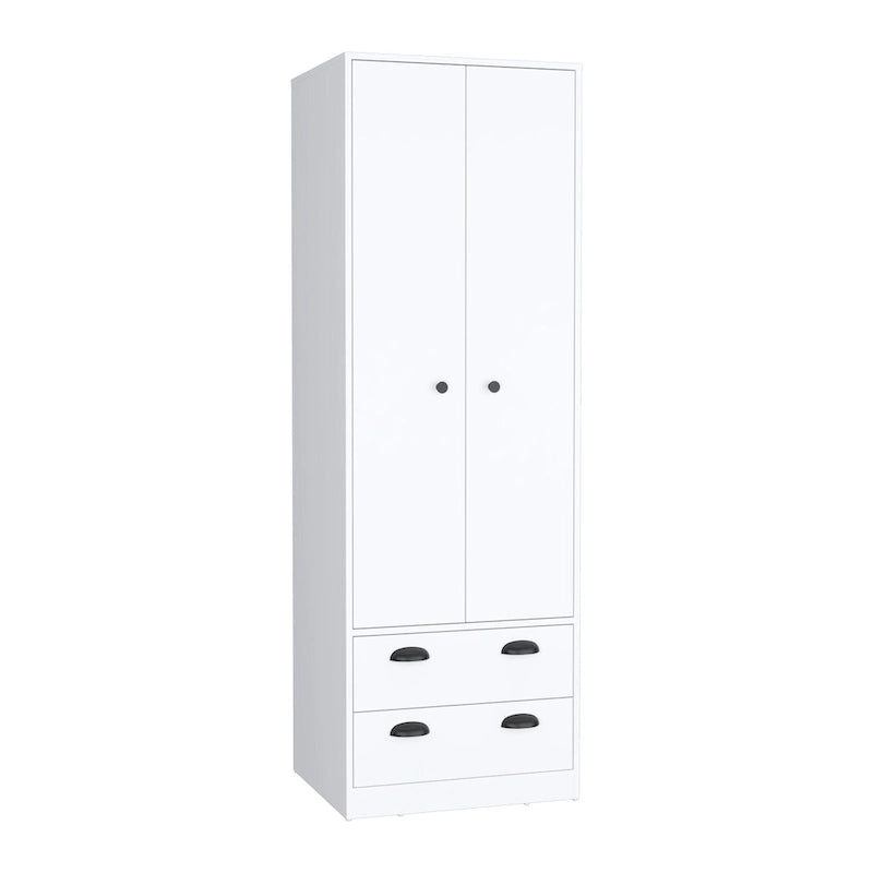 TUHOME St Monans Armoire with French Doors and 2 Drawers - N/A