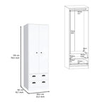TUHOME St Monans Armoire with French Doors and 2 Drawers - N/A