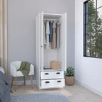 TUHOME St Monans Armoire with French Doors and 2 Drawers - N/A