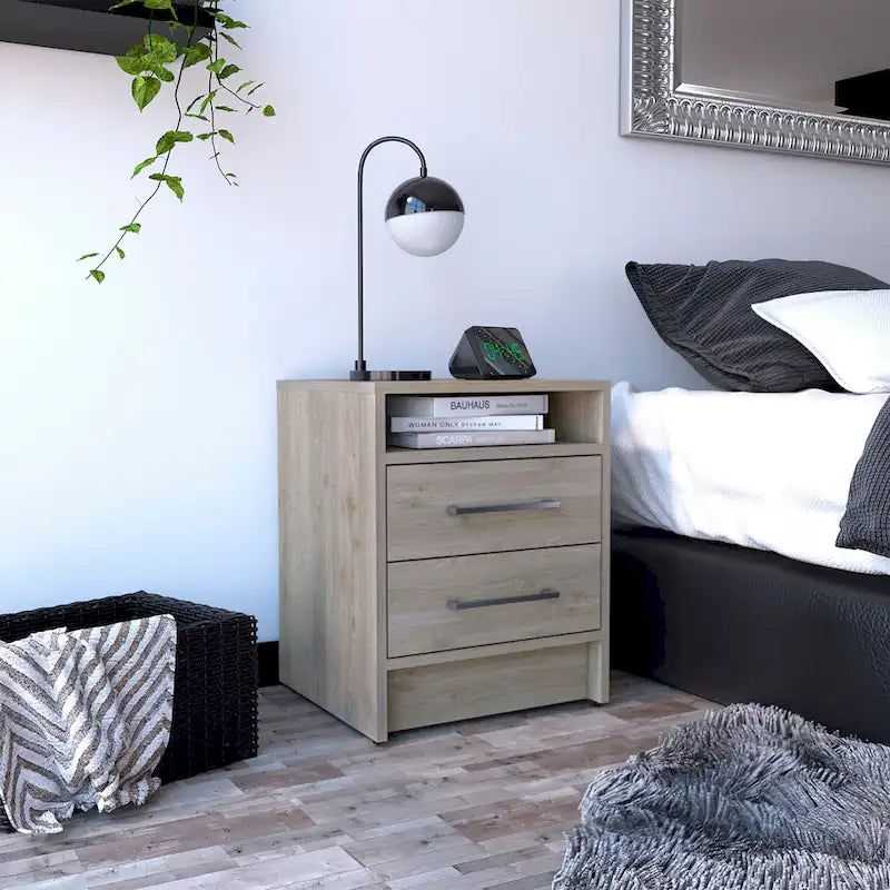 Modern 2-Drawer Nightstand End Table