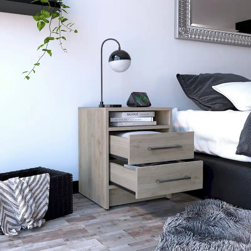 Modern 2-Drawer Nightstand End Table