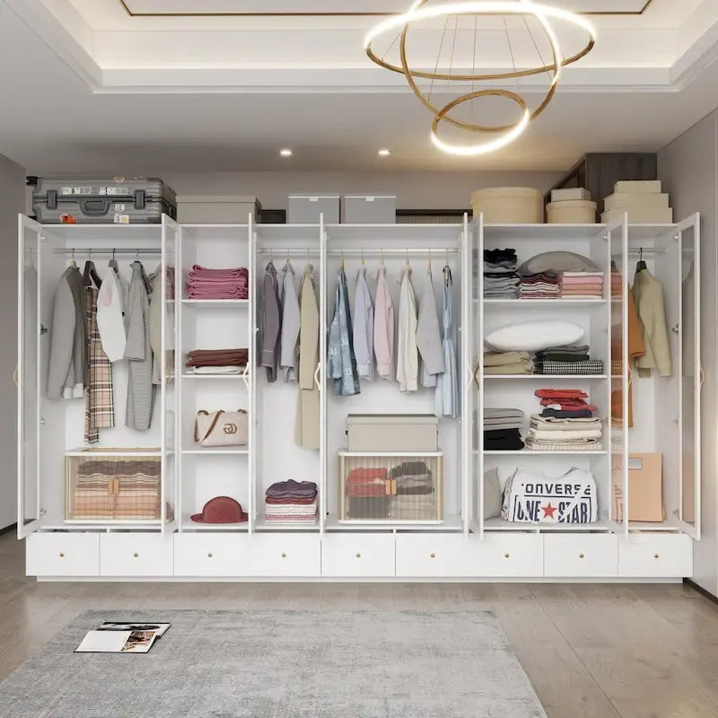 Multi-Unit Wardrobe Versatile Storage Solutions Armoires Cabinet White