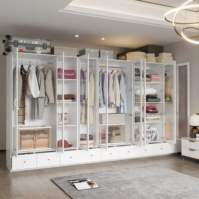 Multi-Unit Wardrobe Versatile Storage Solutions Armoires Cabinet White