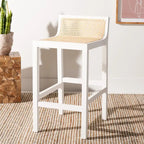 SAFAVIEH Carry Low Back Cane Counter Stool - 16 W x 19 D x 31 H - 16Wx19Dx31H