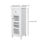 Teamson Home Connor Floor Accent Cabinet with Water-Textured Glass