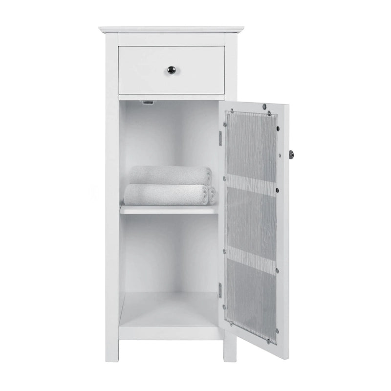 Teamson Home Connor Floor Accent Cabinet with Water-Textured Glass