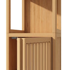Freestanding Floor Bamboo Storage Cabinet Multifunctional Bathroom Cabinet