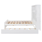 Full Size Wooden Bed With All-in-One Cabinet and Shelf, Espresso