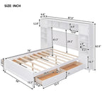 Full Size Wooden Bed With All-in-One Cabinet and Shelf, Espresso