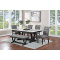 6-Piece Faux Marble Top Dining Set