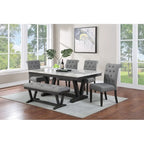 6-Piece Faux Marble Top Dining Set