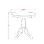 East West Furniture Eden Dining Table - a Round Wooden Table Top with Pedestal Base, Buttermilk & Cherry