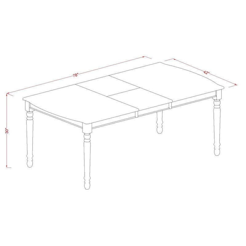 East West Furniture Dining Set- a Rectangle Dining Table and Kitchen Chairs, Linen White (Pieces Option)