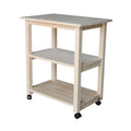 Solid Wood Microwave Kitchen Cart with Storage Shelf