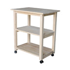Solid Wood Microwave Kitchen Cart with Storage Shelf