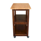 Solid Wood Microwave Kitchen Cart with Storage Shelf
