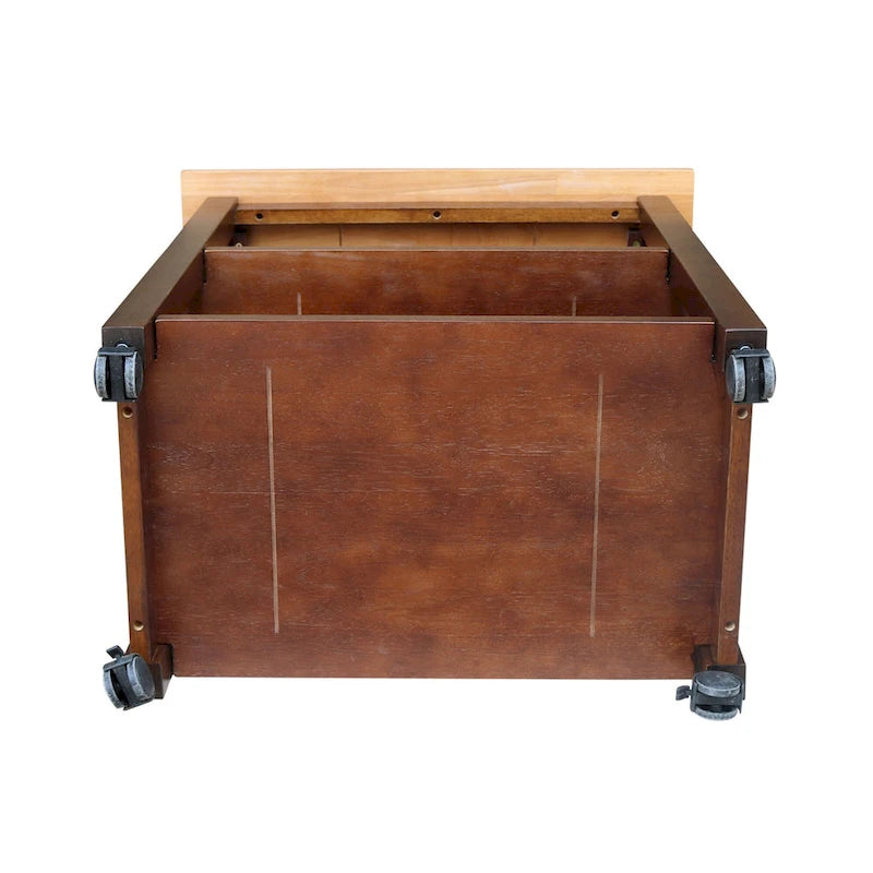 Solid Wood Microwave Kitchen Cart with Storage Shelf