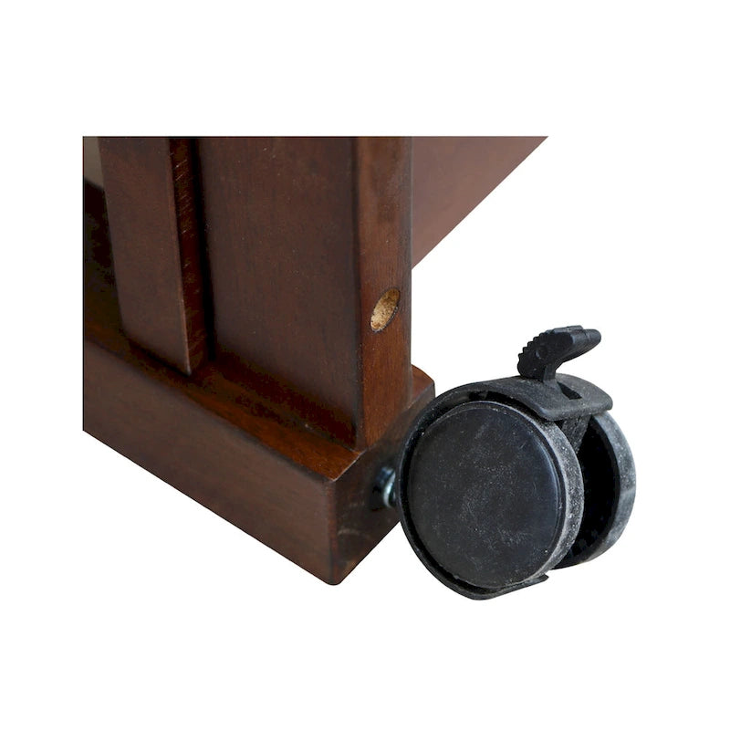 Solid Wood Microwave Kitchen Cart with Storage Shelf