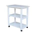Solid Wood Microwave Kitchen Cart with Storage Shelf