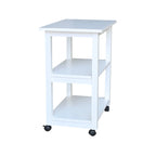 Solid Wood Microwave Kitchen Cart with Storage Shelf