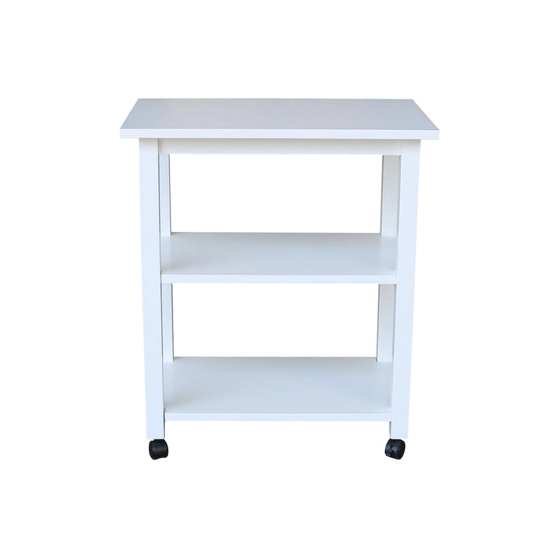Solid Wood Microwave Kitchen Cart with Storage Shelf