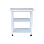 Solid Wood Microwave Kitchen Cart with Storage Shelf