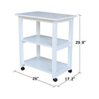 Solid Wood Microwave Kitchen Cart with Storage Shelf