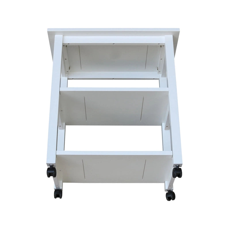 Solid Wood Microwave Kitchen Cart with Storage Shelf