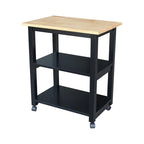 Solid Wood Microwave Kitchen Cart with Storage Shelf