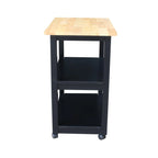 Solid Wood Microwave Kitchen Cart with Storage Shelf