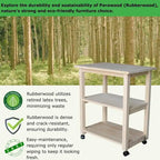 Solid Wood Microwave Kitchen Cart with Storage Shelf