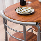 Silver/ Light Brown 3-piece Breakfast Bar Table Set