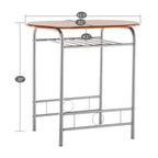 Silver/ Light Brown 3-piece Breakfast Bar Table Set