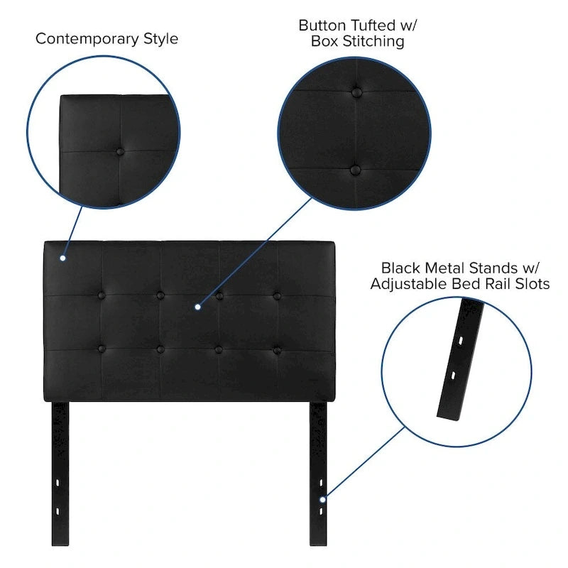 Button Tufted Upholstered Headboard
