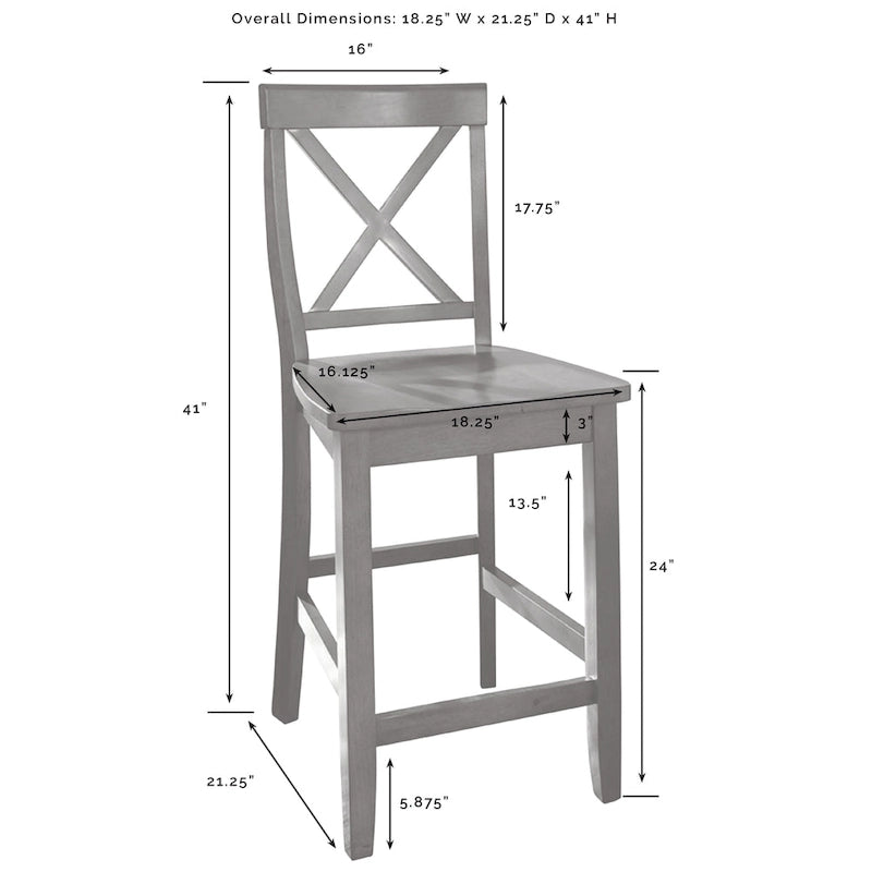 Crosley Julia Stainless Steel Top Island W/X-Back Stools - 50 W x60 D x41 H