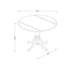 East West Furniture Dining Table Set- a Round Kitchen Table and Eggnog Faux Leather Chairs, Black (Pieces Options)