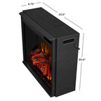 Valmont 74.25 Electric TV Stand Fireplace in Dark Mahogany by Real Flame - 75.5 W x 21.5 D x 27.7 H
