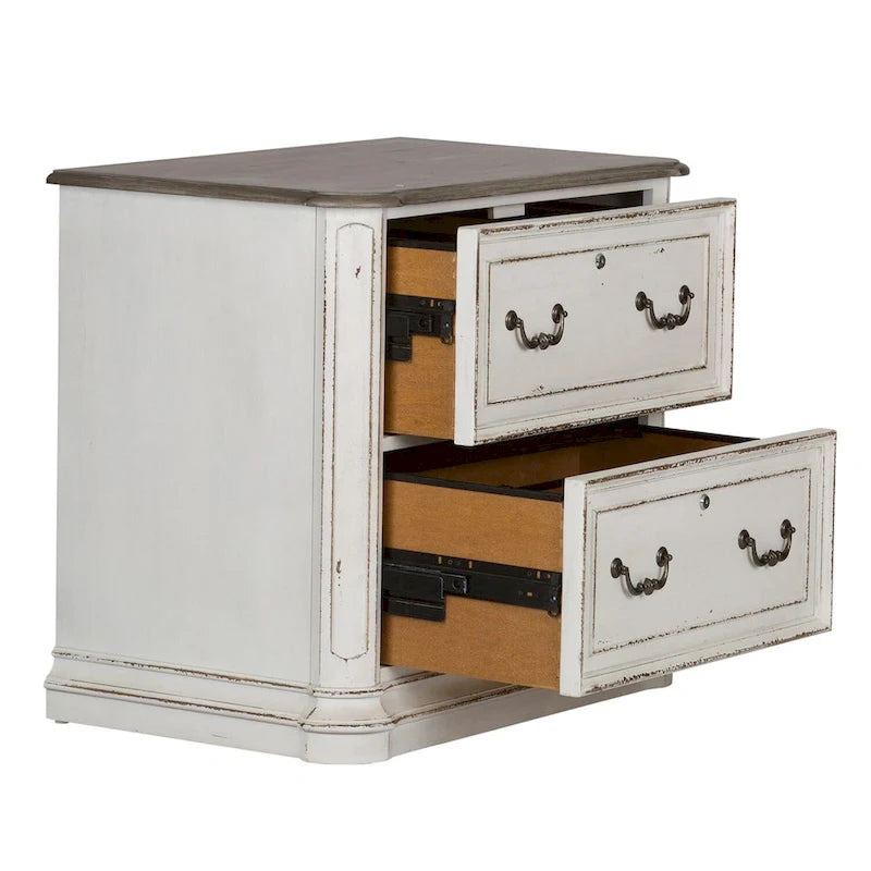 Magnolia Manor Antique White Jr Executive Media Lateral File